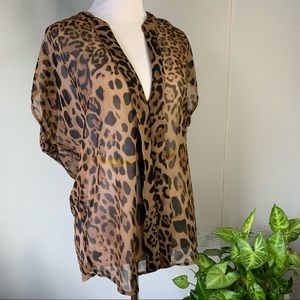 Sheer Vintage? Leopard Cheetah Print Top Small